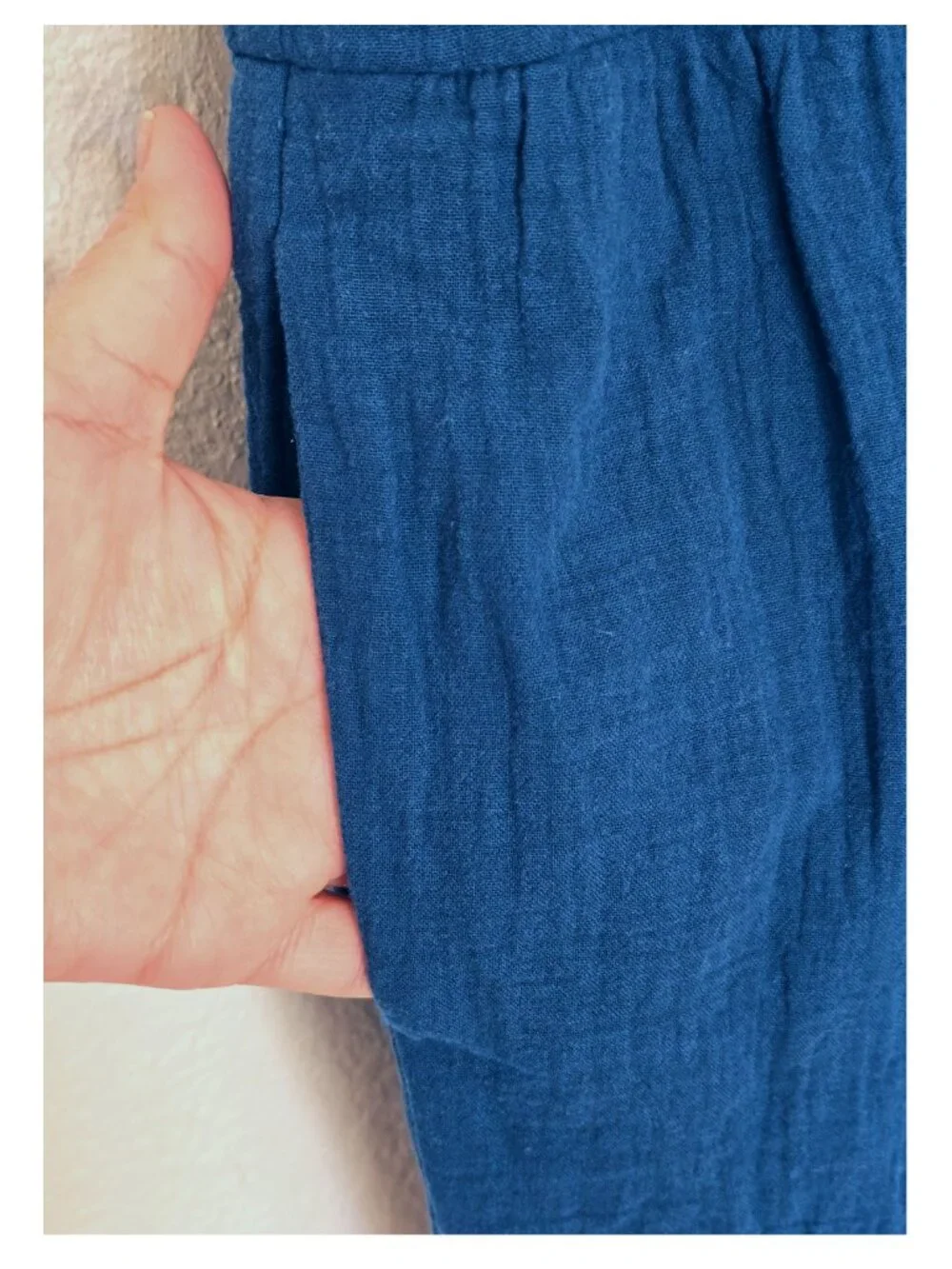 J. Crew Blue Tiered A-Line Cotton Gauze Midi Dress Sz XL Pockets 100% Cotton NWT